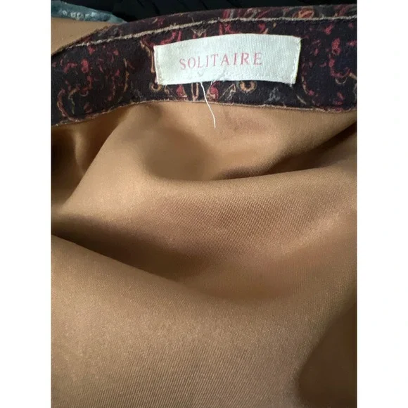 SOLITAIRE Womens Paisley Print Trench Coat Belted Jacket Long Sleeve - Picture 6 of 6